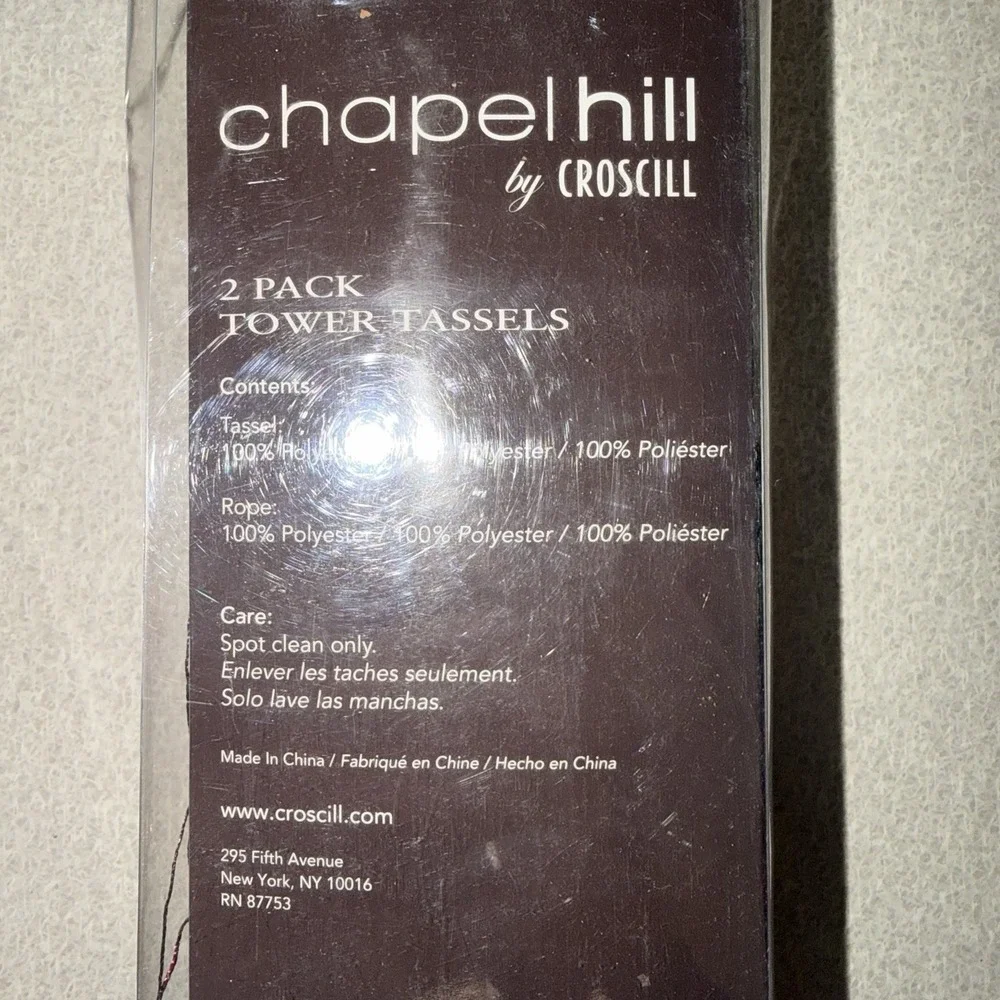 Croscill Chapel Hill Tower Tassels Curtain Tiebacks Set of 2 Garnent Rhinestones